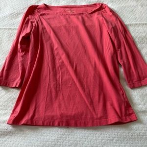 Lilly Pulitzer deep coral 3/4 long sleeved top Medium M